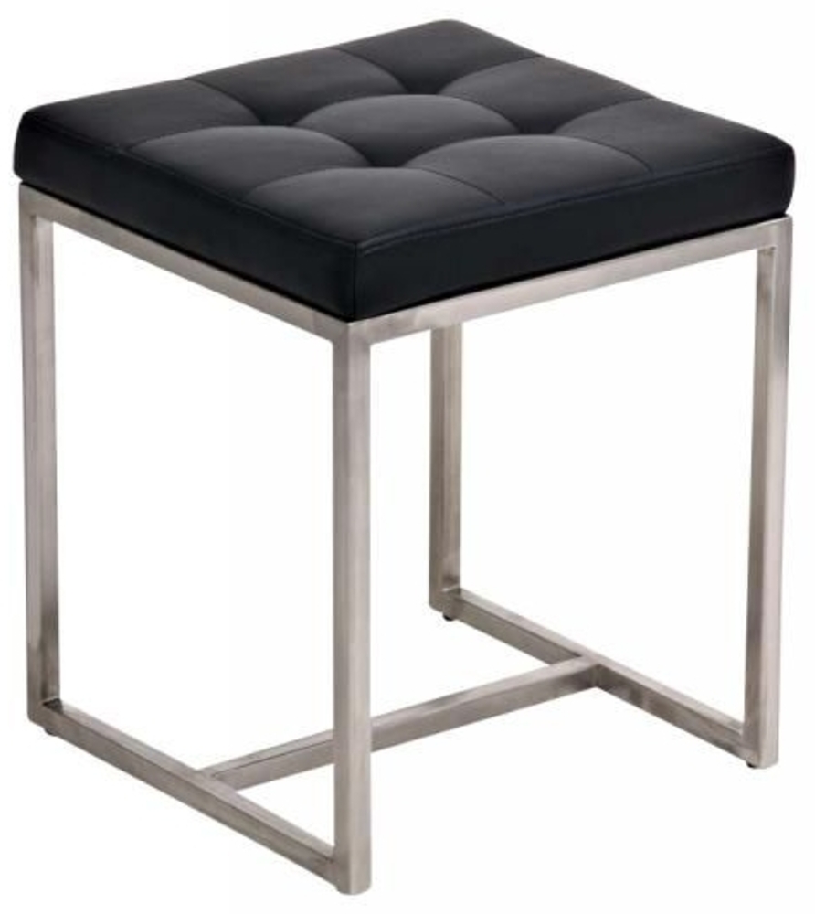 Sitzhocker - BRIT 2 - Hocker Sessel Kunstleder Schwarz 40x40cm Bild 1