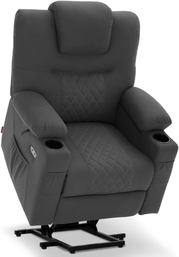 M MCombo elektrische Aufstehhilfe Relaxsessel Massagesessel 2 Motoren 7565(Dunkelgrau) Bild 1