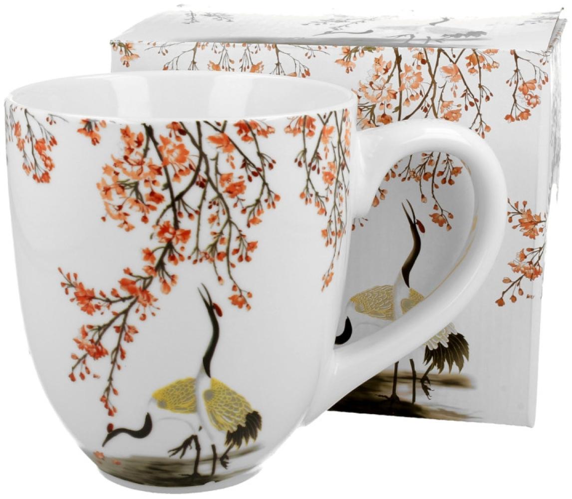 DUO ART GALLERY XXL Becher 1000 ml SAKURA & CRANES New Bone China Porzellan Bild 1