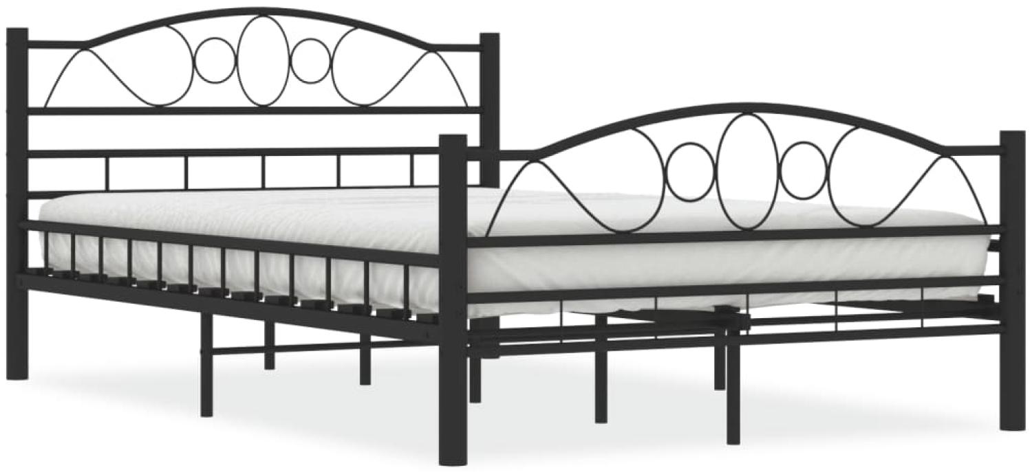 Bettgestell Schwarz aus Stahl, 120x200 cm Bild 1