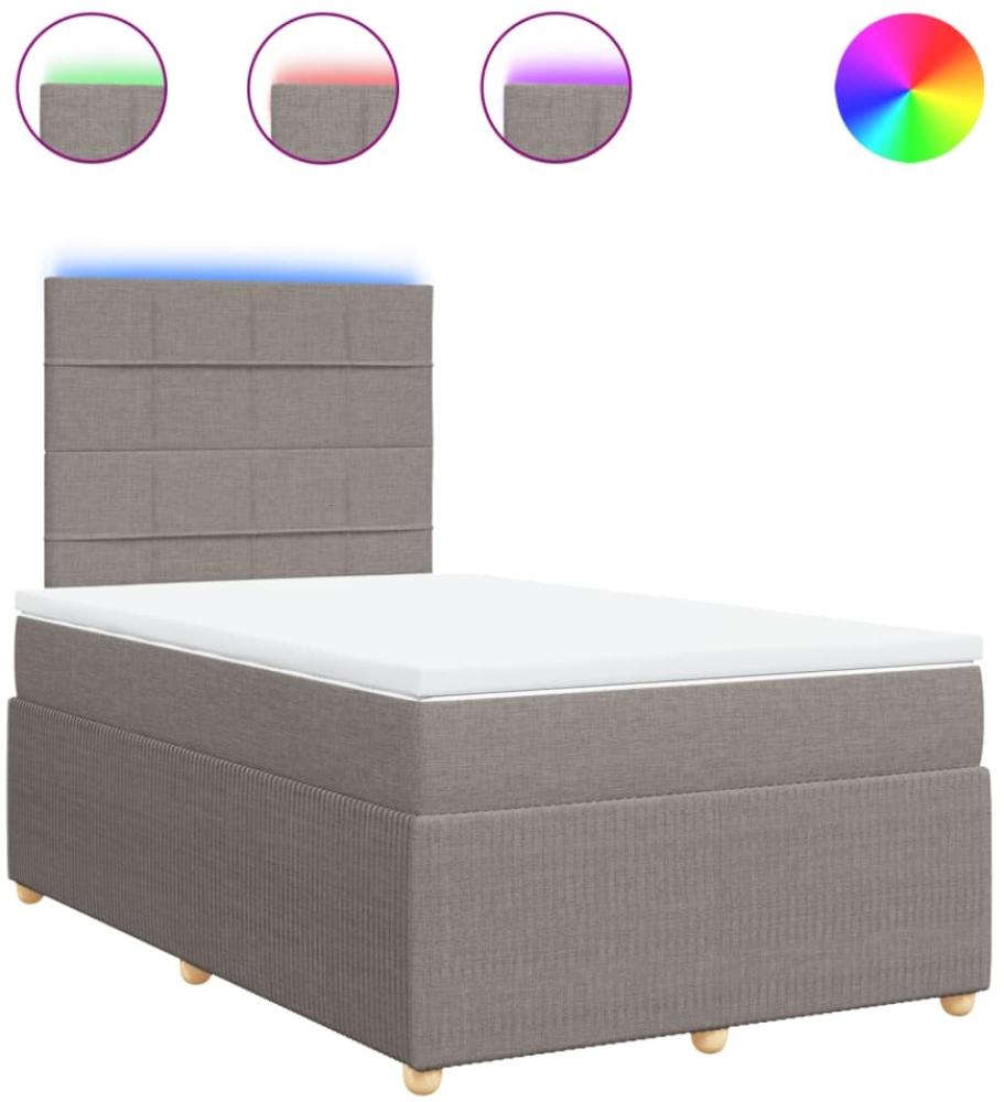 vidaXL Boxspringbett mit Matratze Taupe 120x190 cm Stoff 3294299 Bild 1