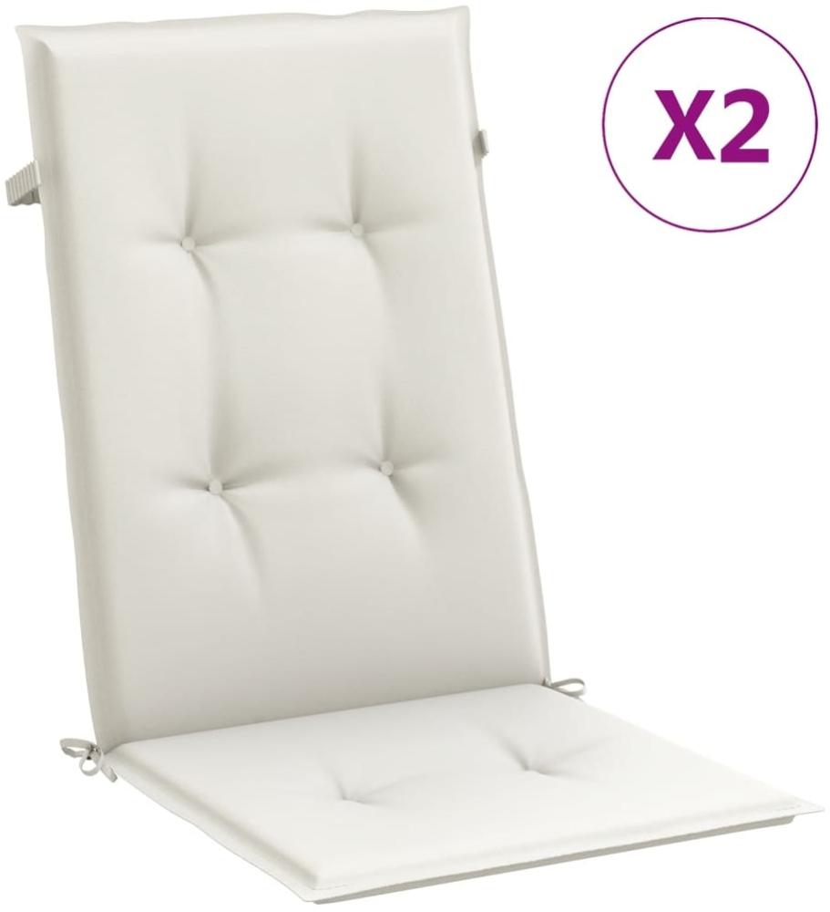 vidaXL Hochlehner-Auflagen 2 Stk. Melange Creme 120x50x4 cm Stoff 4002418 Bild 1