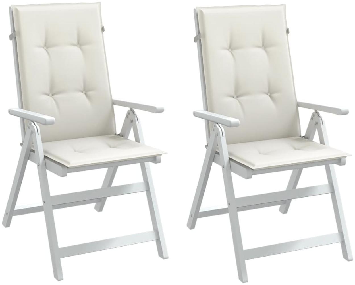 vidaXL Hochlehner-Auflagen 2 Stk. Melange Creme 120x50x4 cm Stoff 4002418 Bild 1