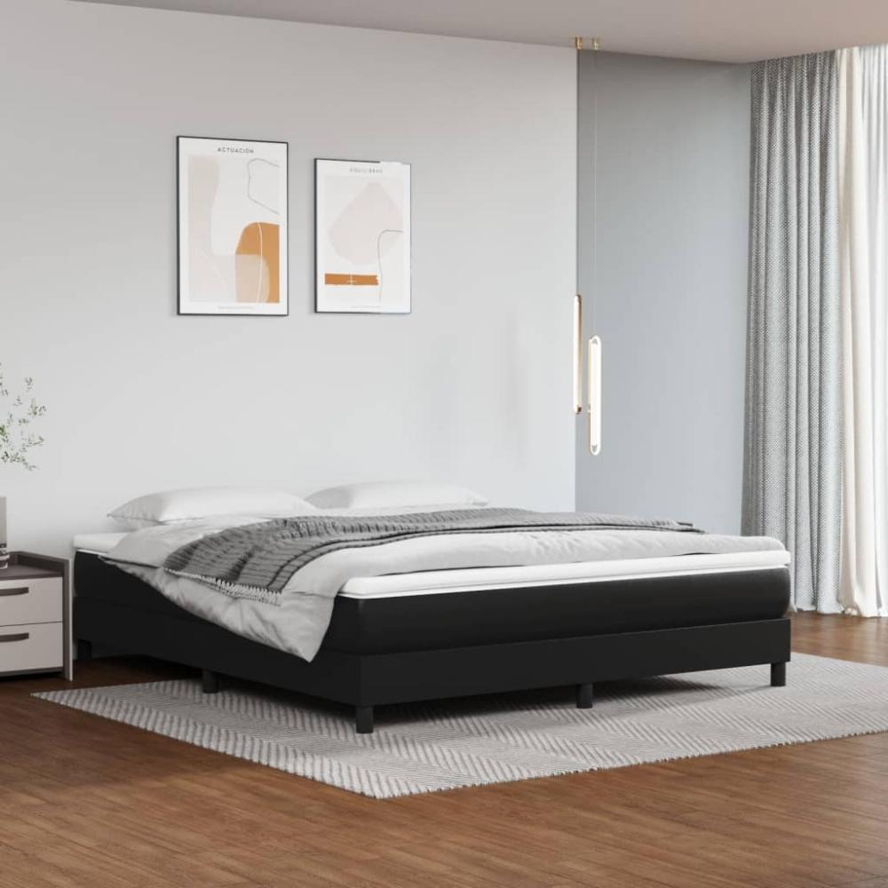 vidaXL Boxspringbett Schwarz 160x200 cm Kunstleder Bild 1