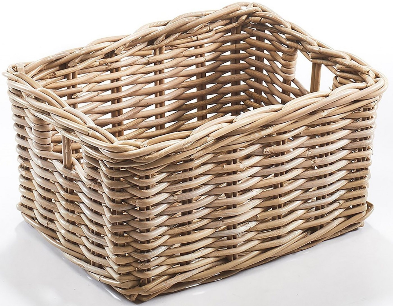 Kobolo Aufbewahrungskorb Rattankorb Kubu grau eckig 40x30x20 cm Bild 1