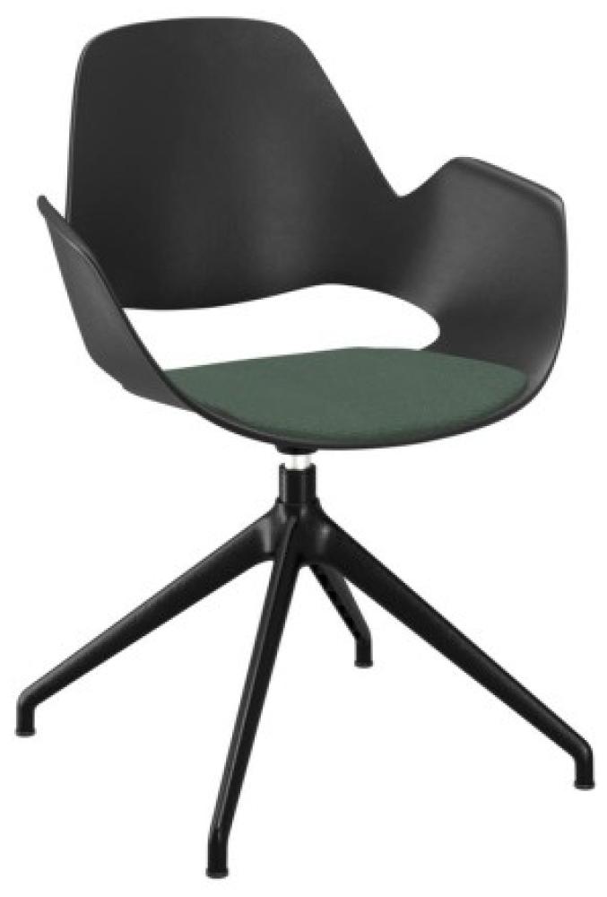 Schreibtischstuhl FALK Aluminium schwarz dunkelgrün Bild 1