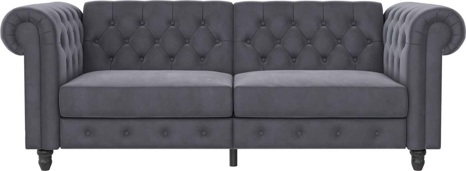 Dorel Home 3-Sitzer Felix, Schlafsofa 236 cm, (Liegefläche 108x190cm), Rückenlehne, 3-fach verstellbar, Velours, Kunstleder, Luxus-Microfaser Vintage Bild 1