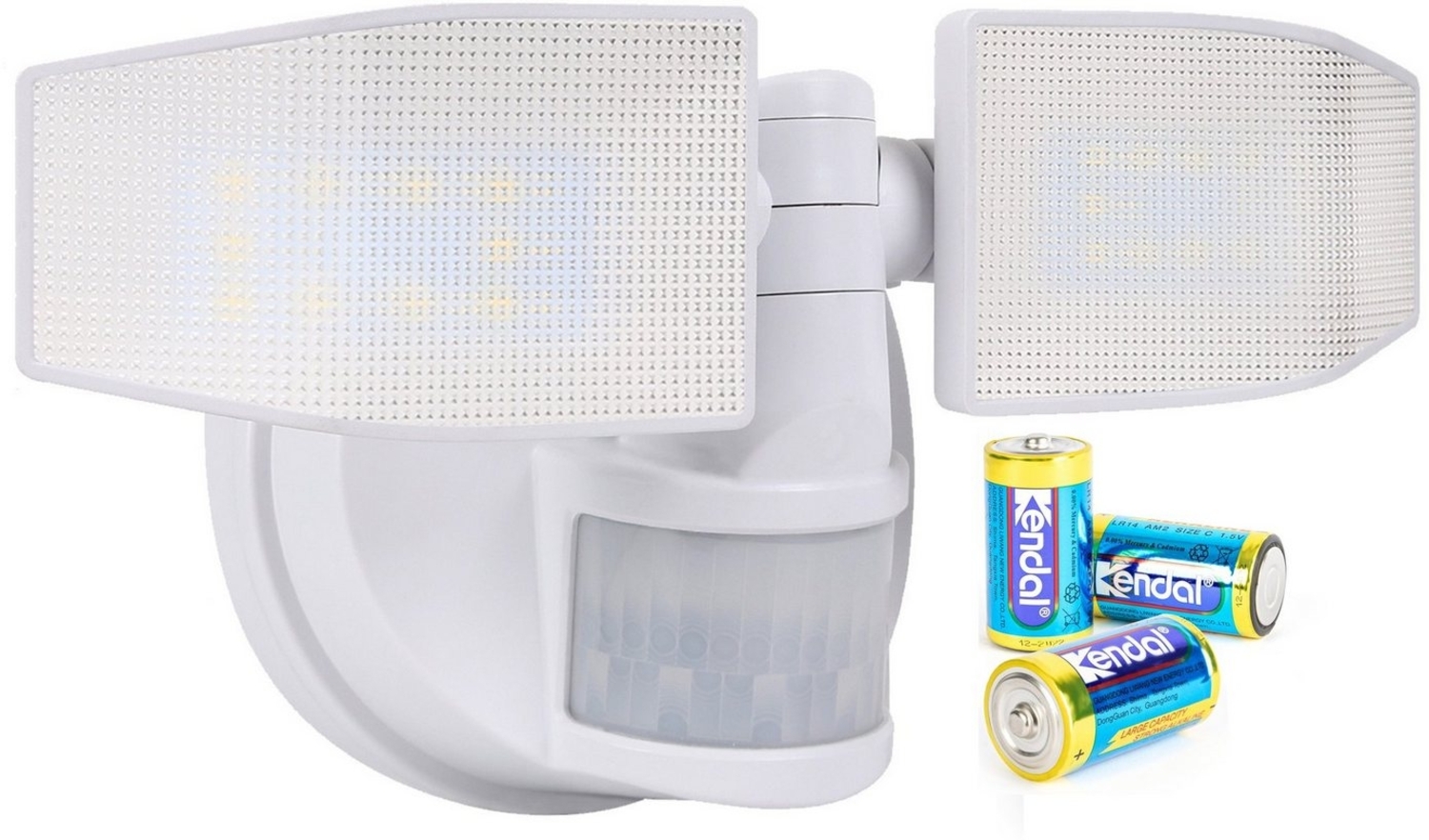 Northpoint LED Wandstrahler Bewegungsmelder 2 Fluter-Köpfe Schwenkbar Batterie 400L Bild 1