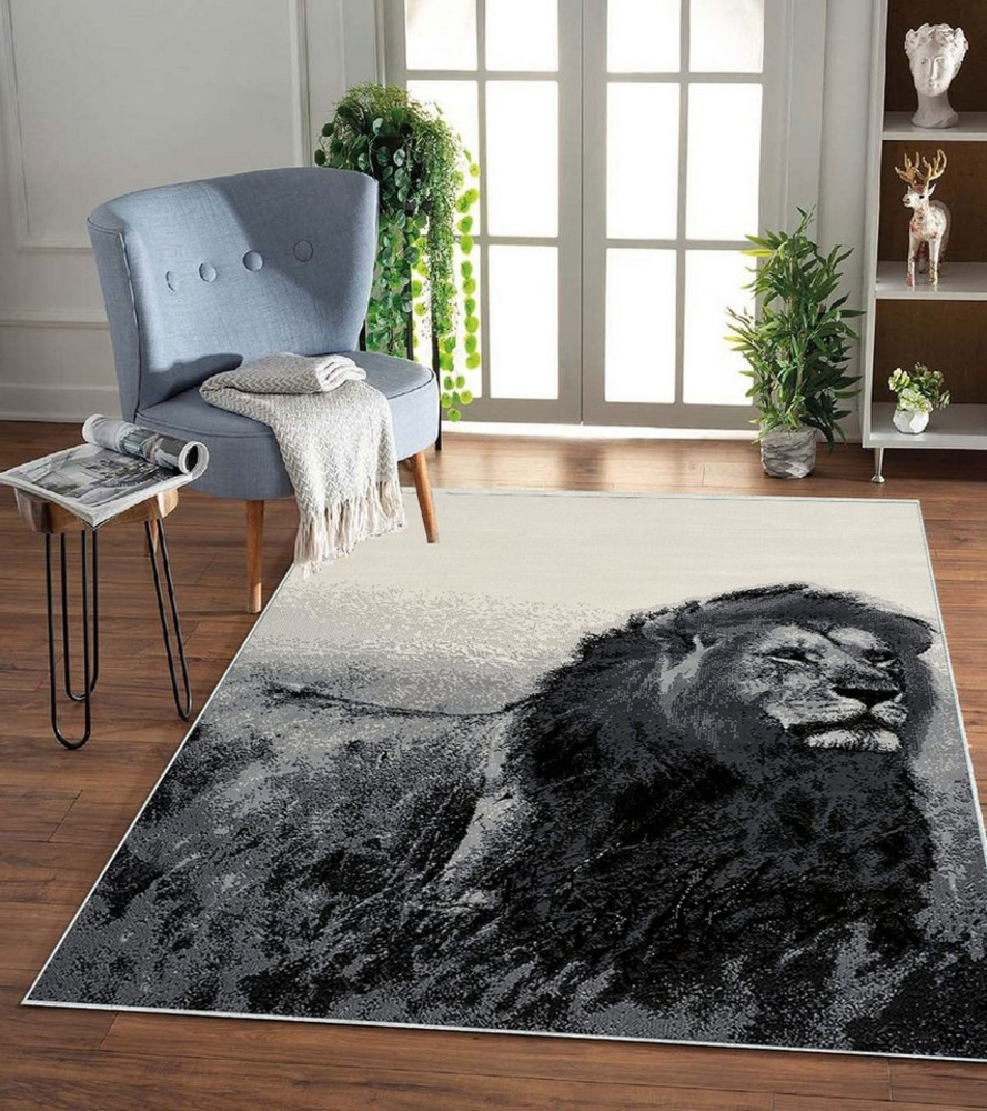Jungengel Teppich Majestic Lion 8mm Teppichläufer Löwen Design Flach Läufer Waschbar Bild 1