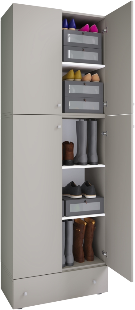 VCM Schuhschrank Lona 917771 Grau H. 200 x B. 70 x T. 39 cm Bild 1