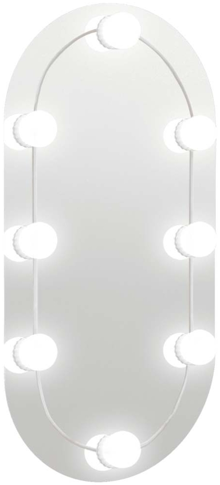 vidaXL Spiegel mit LED-Leuchten 60x30 cm Glas Oval 3102974 Bild 1