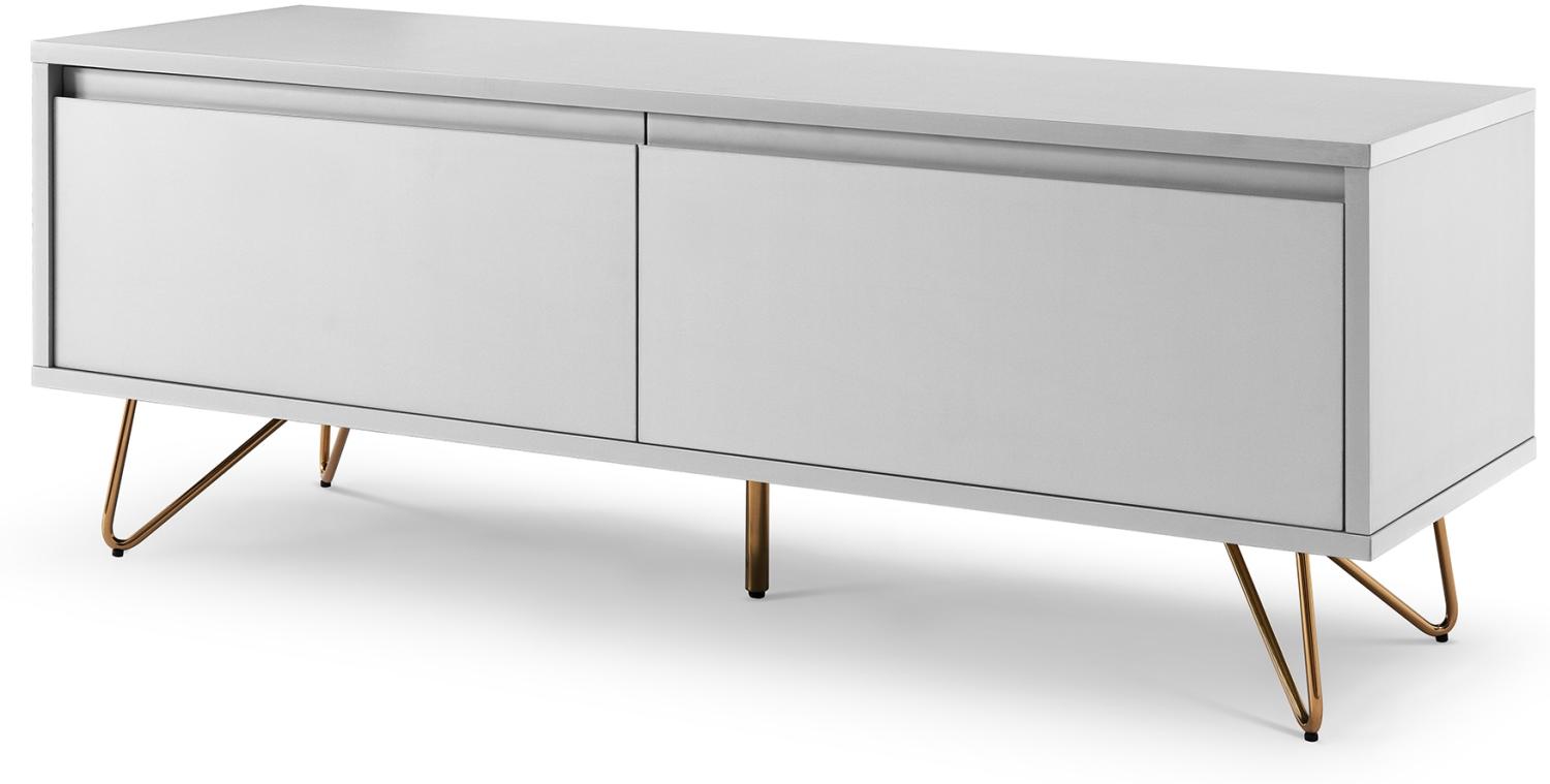 Lowboard Schublade Klappfach matt Sideboard Kommode Fernsehschrank TV Schrank Bild 1