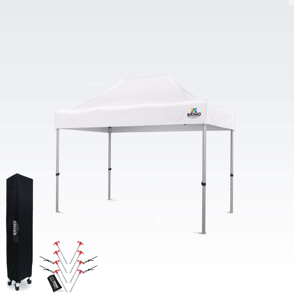 Zelt 2×3 m aus Aluminium ohne Wände | Schneller Aufbau und stabiler leichter Rahmen - ohne 3 Wänden - Weiß Bild 1