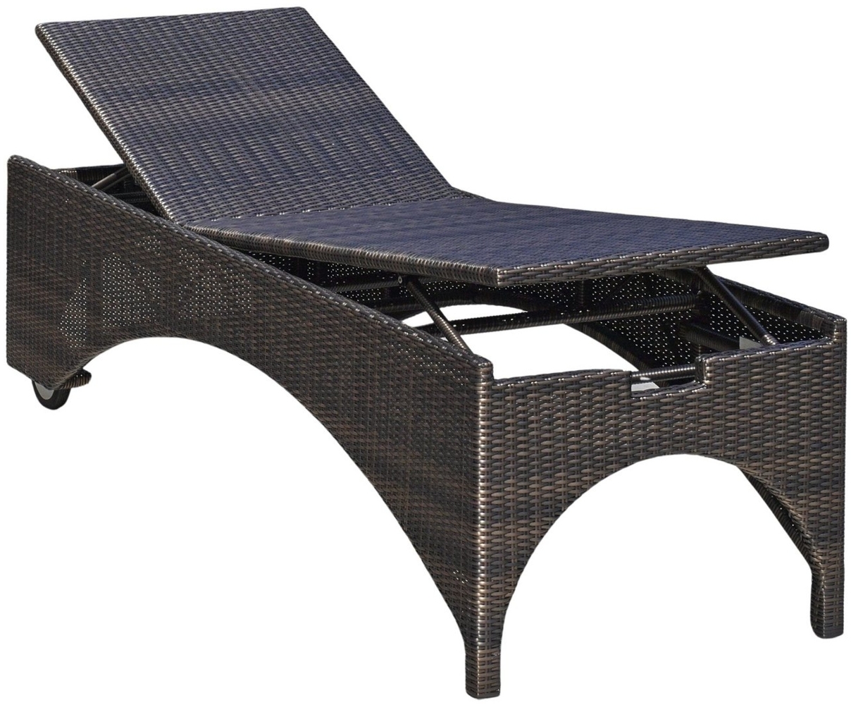 Destiny Gartenliege BOLIVAR HIGH Bronze, Polyrattan, mit Rollen, 200x71x55 cm, verstellbar, ohne Auflage Bild 1
