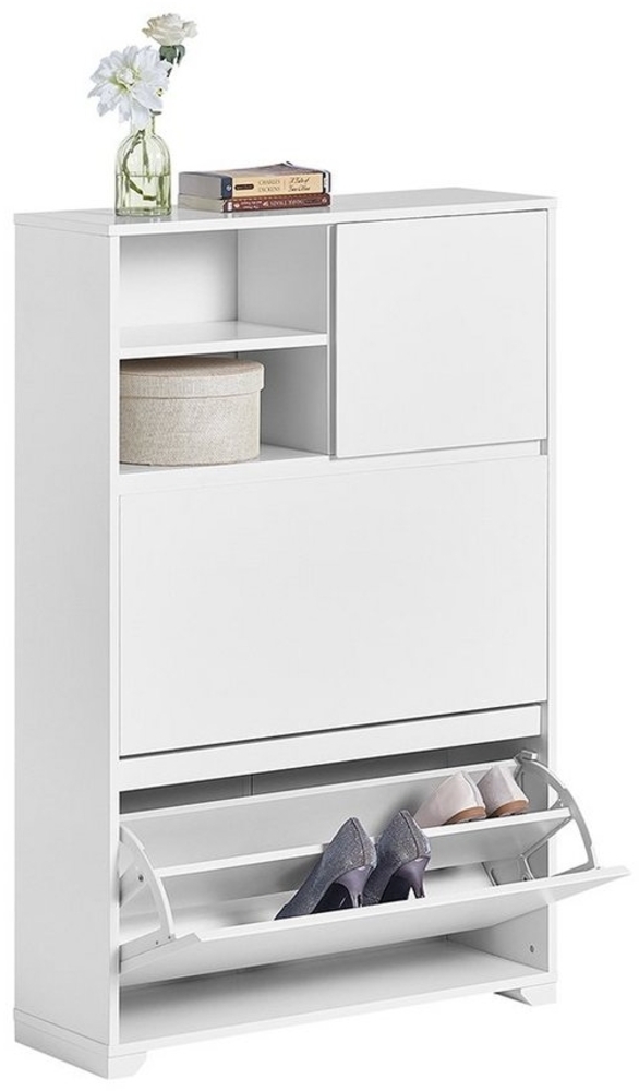 SoBuy Schuhschrank FSR111 Schuhablagen mit 2 Klappen, 2 offenen Fächern und 1 Tür Schuhkipper Bild 1