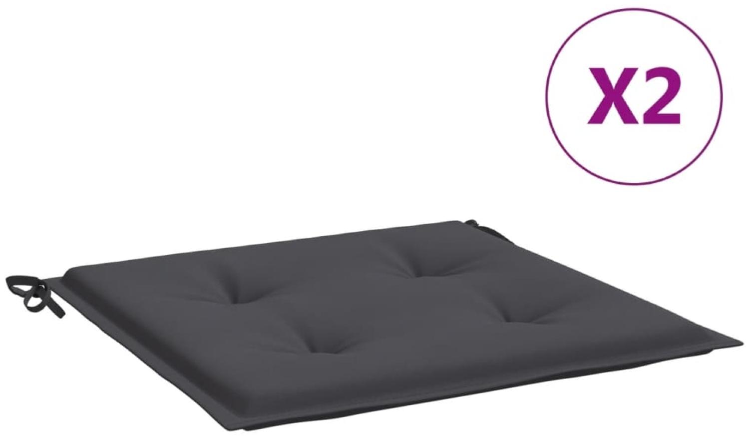 vidaXL Gartenstuhl-Kissen 2 Stk. Anthrazit 40x40x3 cm Oxford-Gewebe 314002 Bild 1