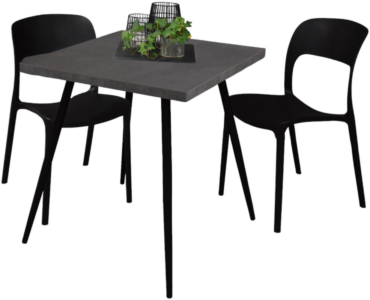 Bistrotisch Ekaterina 70x70x75 schwarz matt/graphit 14514 Bild 1