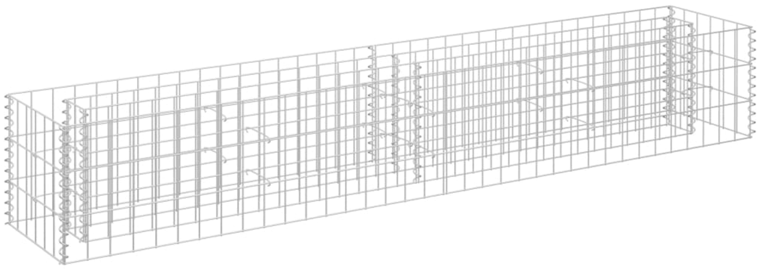 vidaXL Gabionen-Hochbeet Verzinkter Stahl 180×30×30 cm 145633 Bild 1