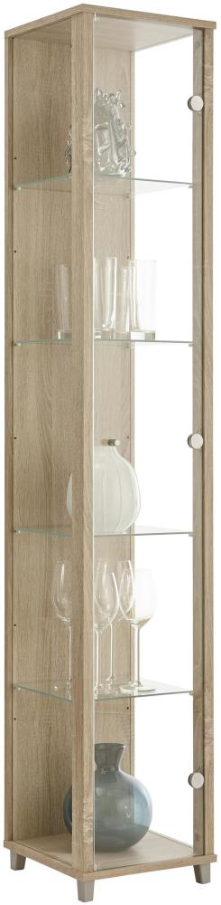 Glasvitrine >OPTIMA< in Sonoma Eiche Dekor - 31,5x172x32cm (BxHxT) Bild 1