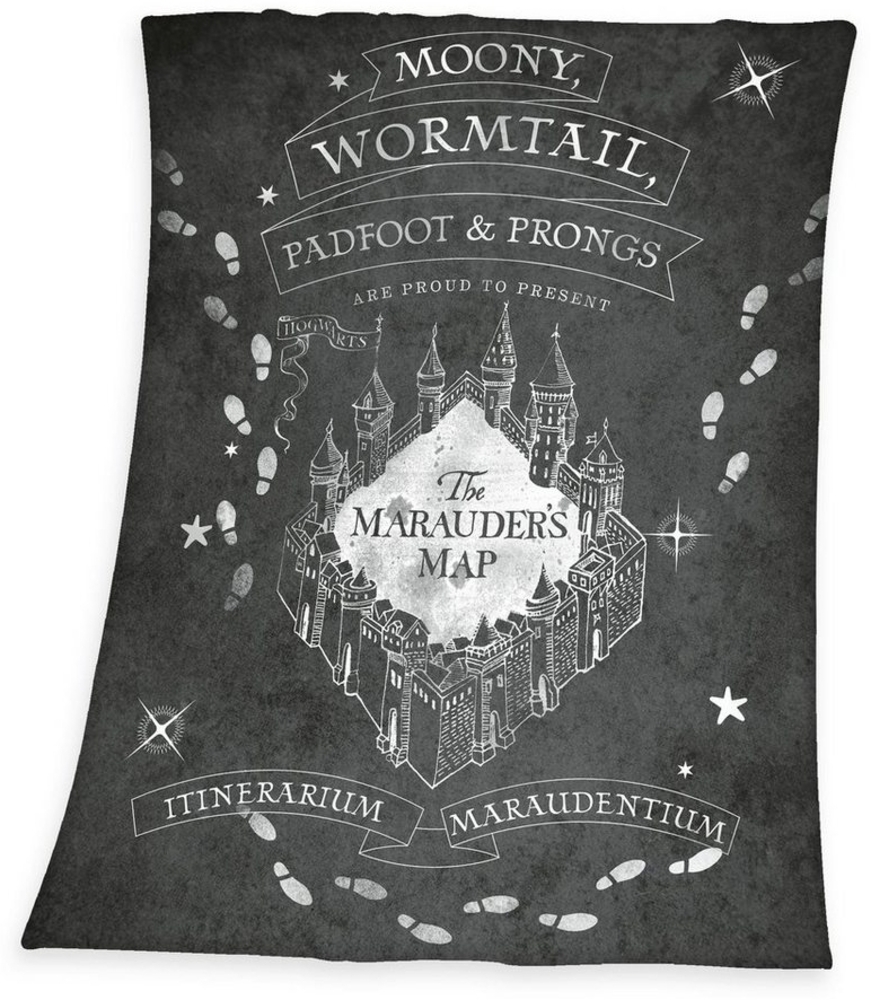 Wohndecke Harry Potter Karte des Rumtreibers Fleecedecke 130 x 170 cm, Herding Bild 1