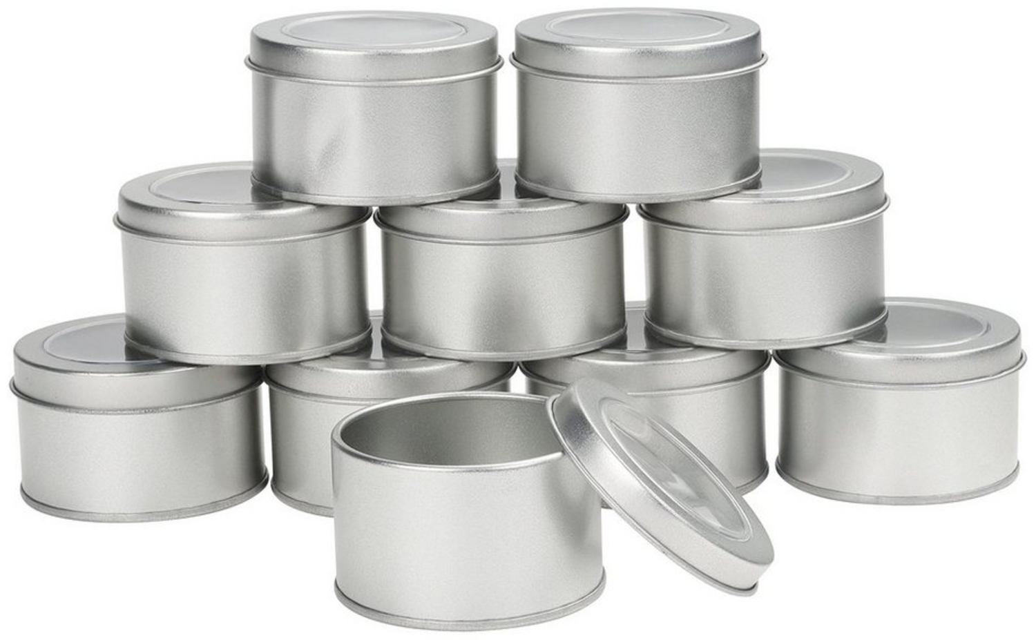 Kurtzy Vorratsdose 10 Stück Silberne Metallboxen - Kleine Blechdosen 6,5x4cm, Aluminium, (10-tlg) Bild 1