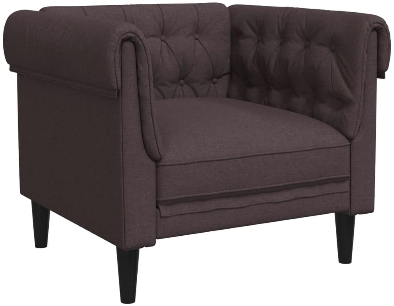 vidaXL Chesterfield-Sessel Dunkelbraun Stoff 372541 Bild 1