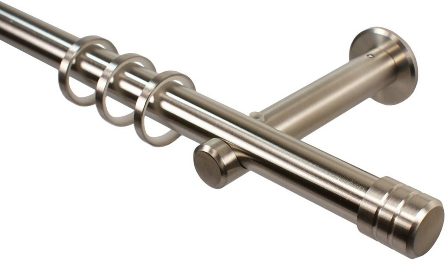 iso-design Gardinenstange Edelstahl 20 mm Wandmontage Endstück Rillenkappe, Ø 20 mm, 1-läufig, Fixmaß, Edelstahl, Edelstahlrohr mit 1 mm Wandstärke Bild 1