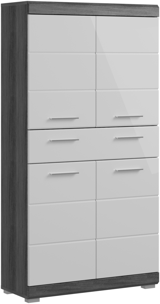 Midischrank Stirling / Scout , Holzwerkstoff , Grau, Weiß , 74 x 141 x 31 cm Bild 1