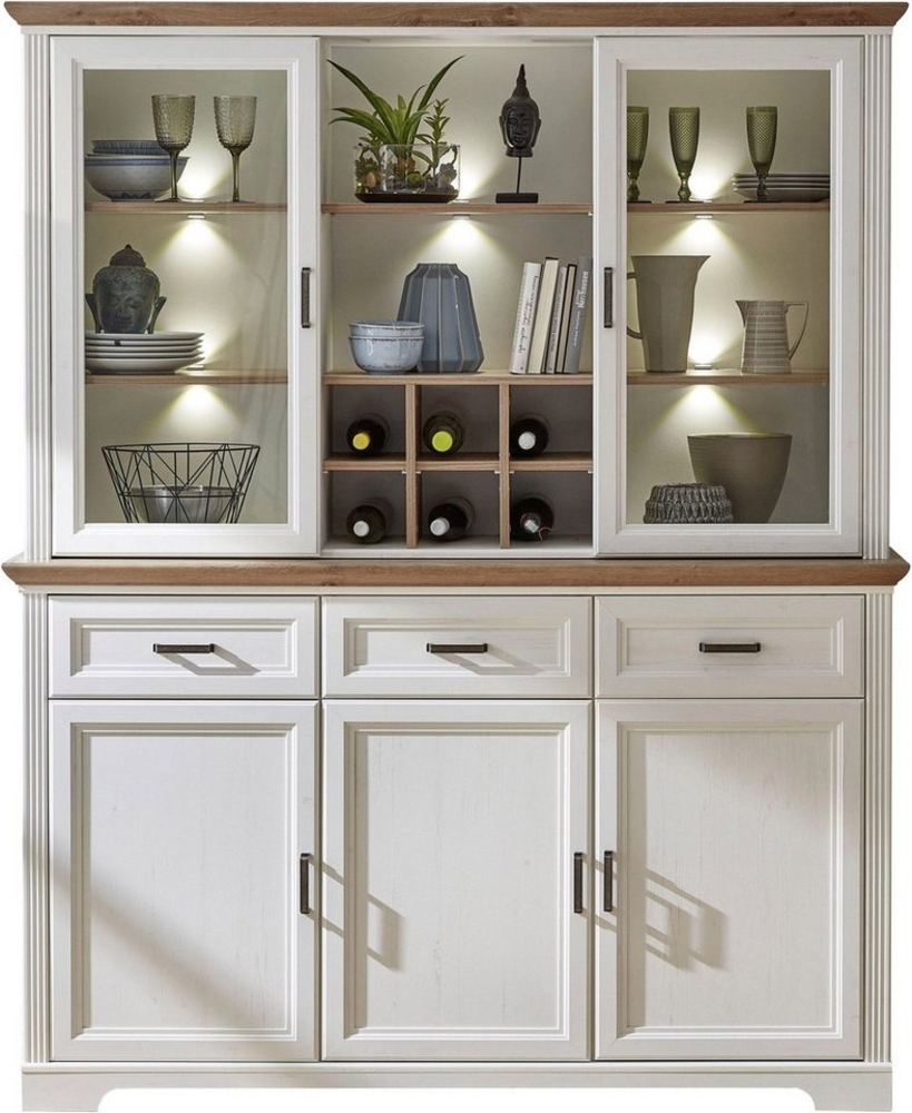 Buffet Geschirrschrank JASMIN Pinie weiß Nachbildung Bild 1