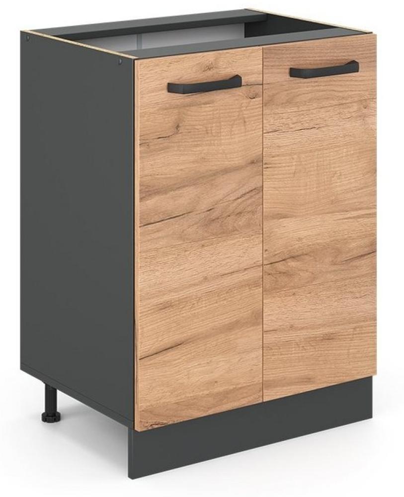 VICCO Küchenschrank R-Line Hängeschrank Unterschrank Küchenzeile Küchenunterschran Anthrazit (Eiche, Unterschrank 60cm) Bild 1