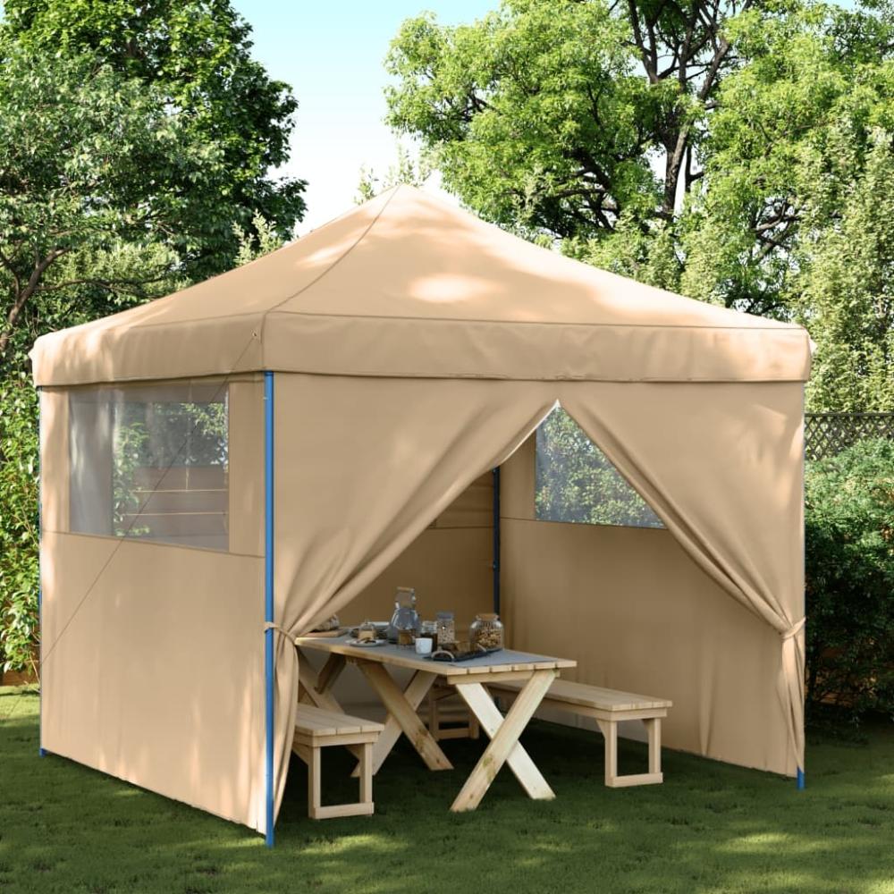 vidaXL Partyzelt Faltbar Pop-Up mit 4 Seitenteilen Beige 4004928 Bild 1