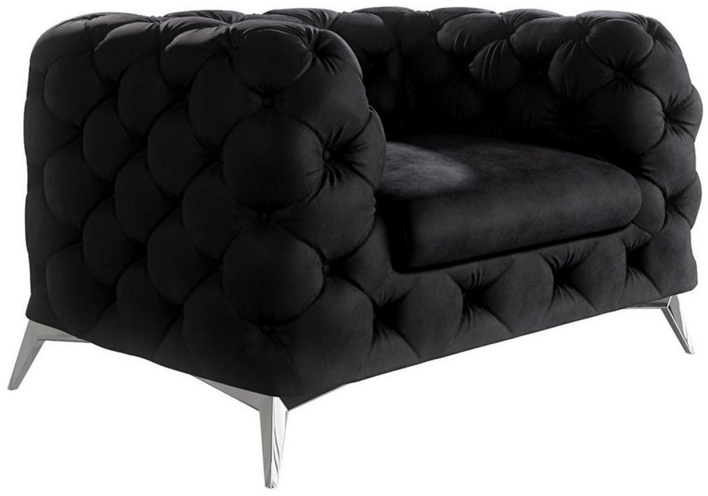 S-Style Möbel Chesterfield-Sessel Kalina mit Silber Metall Füßen, mit Wellenfederung Bild 1