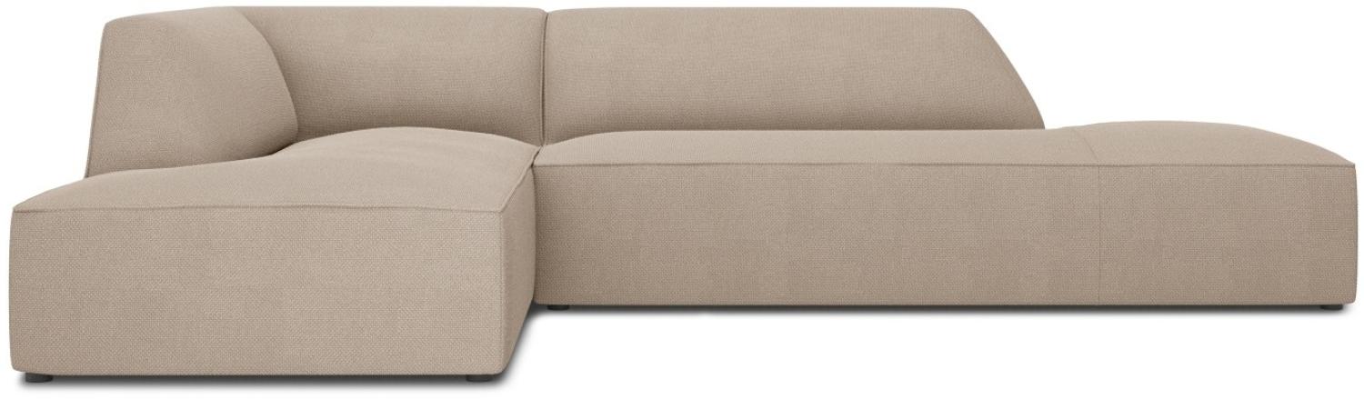 Micadoni 4-Sitzer Modular Ecke links Sofa Ruby | Bezug Dark Beige | Beinfarbe Black Plastic Bild 1