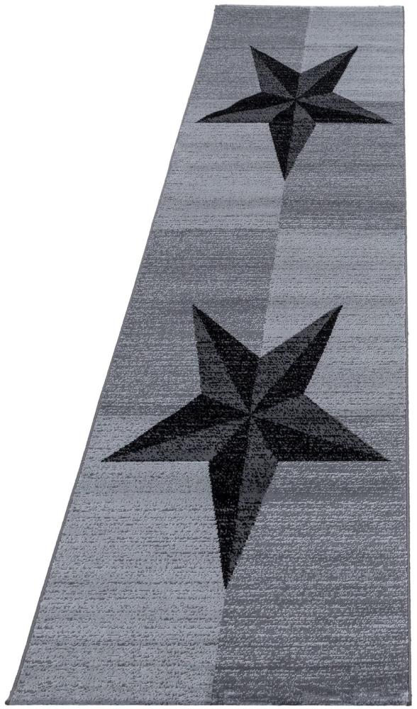 Kurzflor Teppich Pago Läufer - 80x300 cm - Grau Bild 1