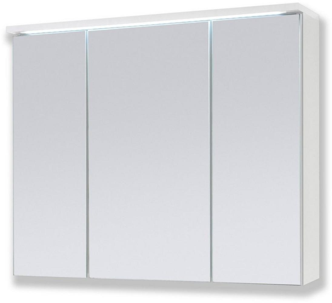 AILEENSTORE Spiegelschrank Badmöbel mit Beleuchtung DUO 80 cm LED Weiß Bild 1