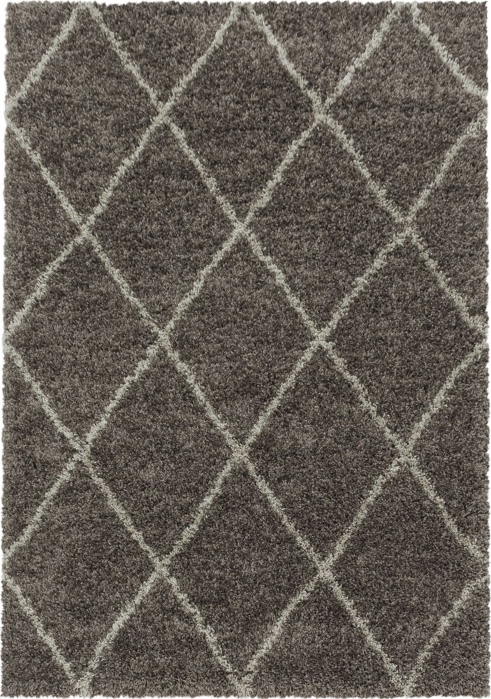 Hochflor Teppich Adriana Läufer - 80x150 cm - Taupe Bild 1