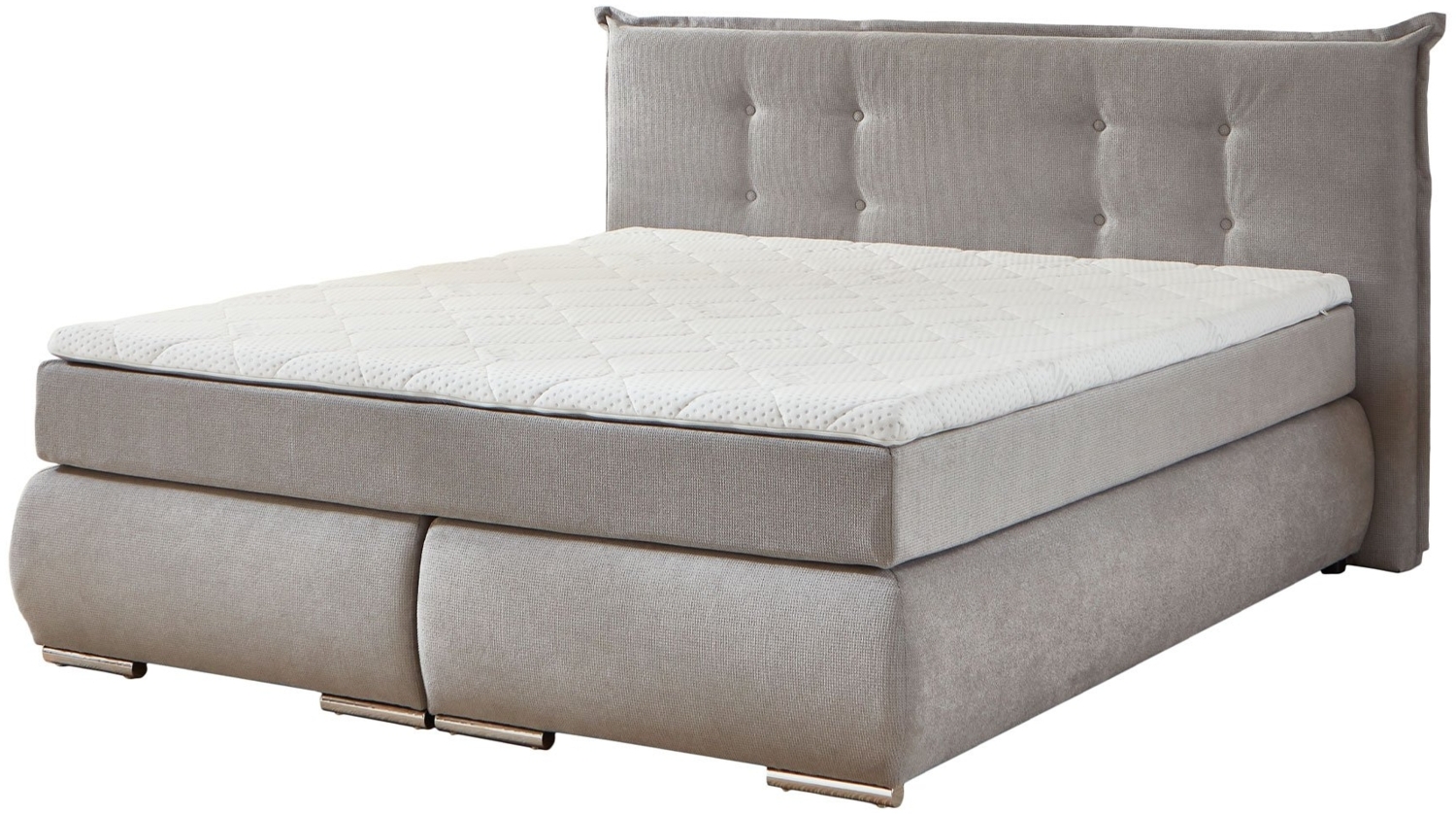 Boxspringbett Ramon / Ray , Stoff , Grau , 208 x 115 x 214 cm Bild 1