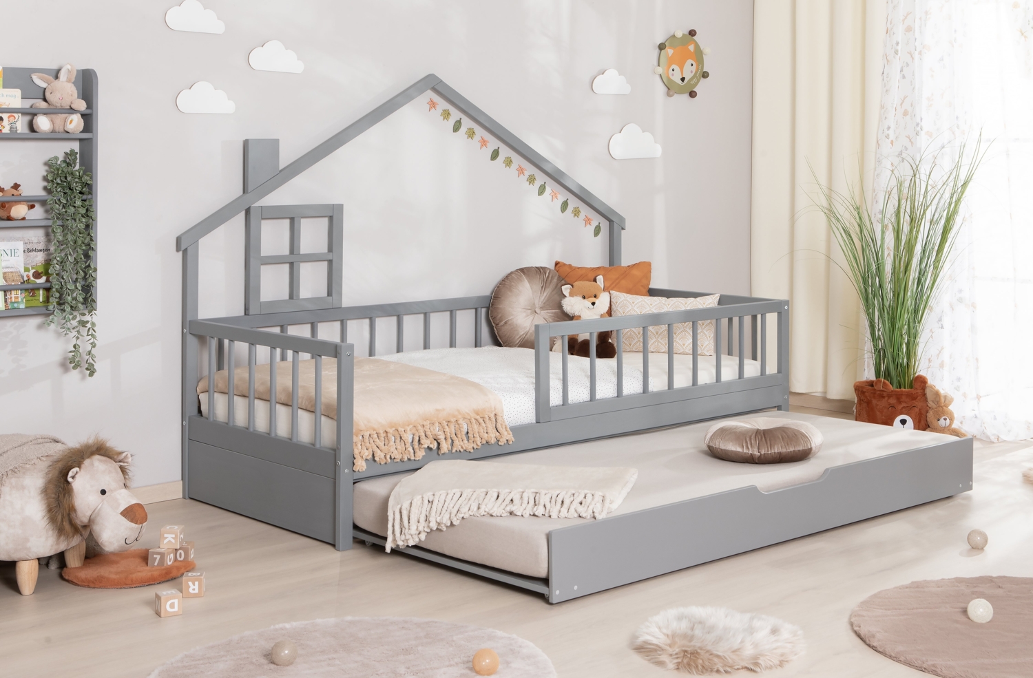 Hausbett Bodenbett "Loki" 90x200 Kiefer Massiv Bild 1