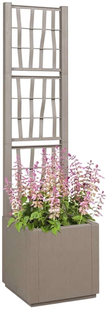 vidaXL Gartenblumentopf Grau 36 x 36 x 140 cm Polypropylen 42006501 Bild 1