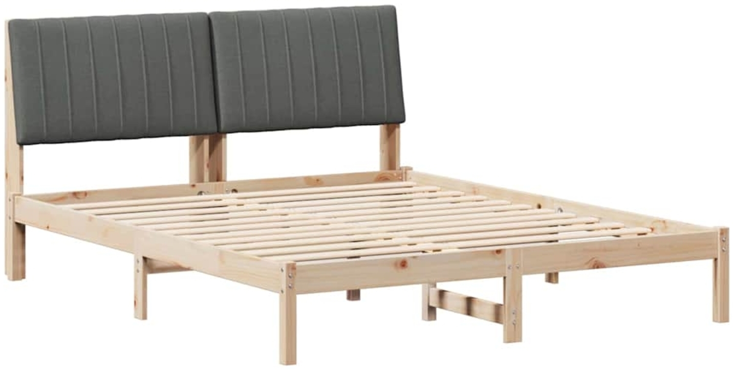 vidaXL Bettrahmen mit Kopfteil Braun 160 x 200 cm Massives Kiefernholz 3394409 Bild 1