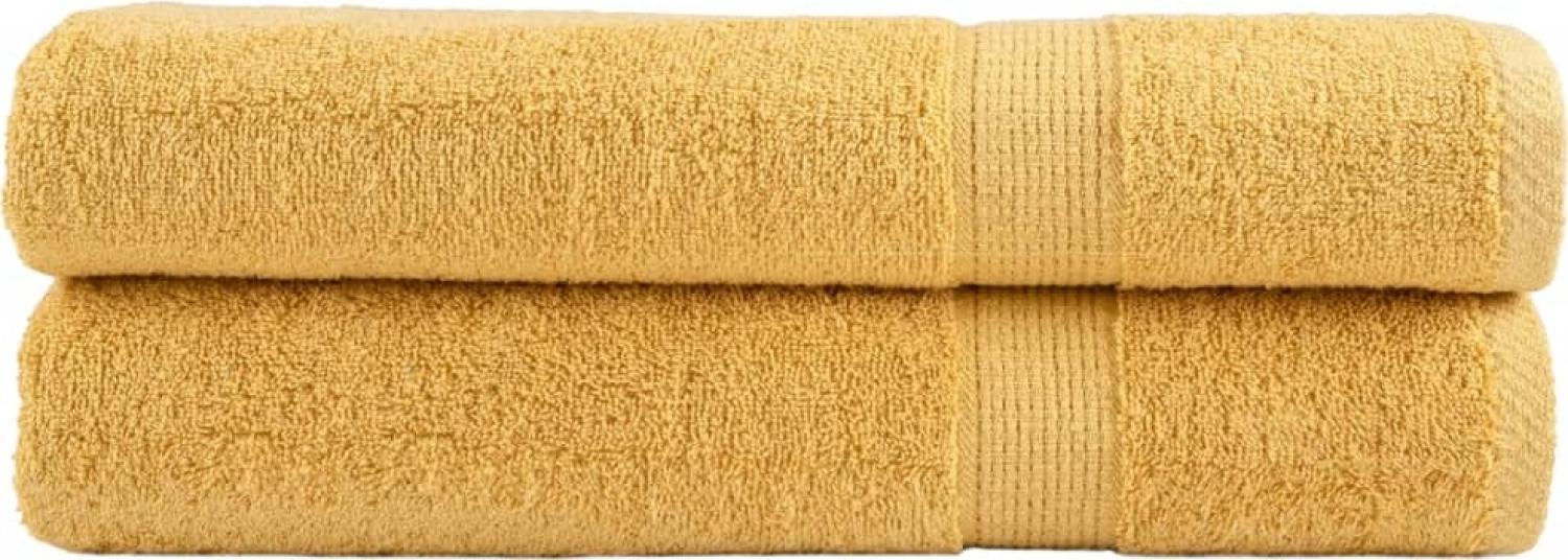 vidaXL Premium-Saunatücher SOLUND 2 Stk Gold 80x200 cm 600 g/m² 137290 Bild 1