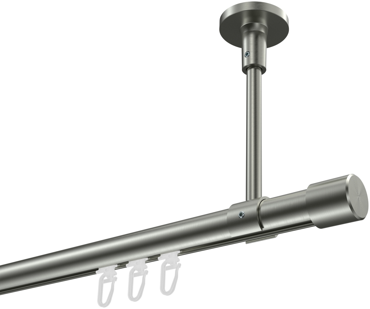 Innenlauf-Gardinenstangen-Set Sonette Santo 320 cm (geteilt in 2 x 160 cm), 1-läufig, 20 mm Ø Edelstahl-Optik Bild 1