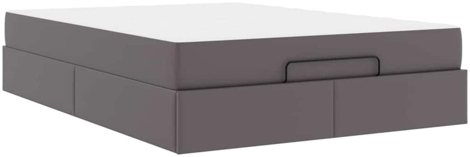 vidaXL Bettgestell mit Matratze Grau 140 x 200 cm Kunstleder 3399431 Bild 1