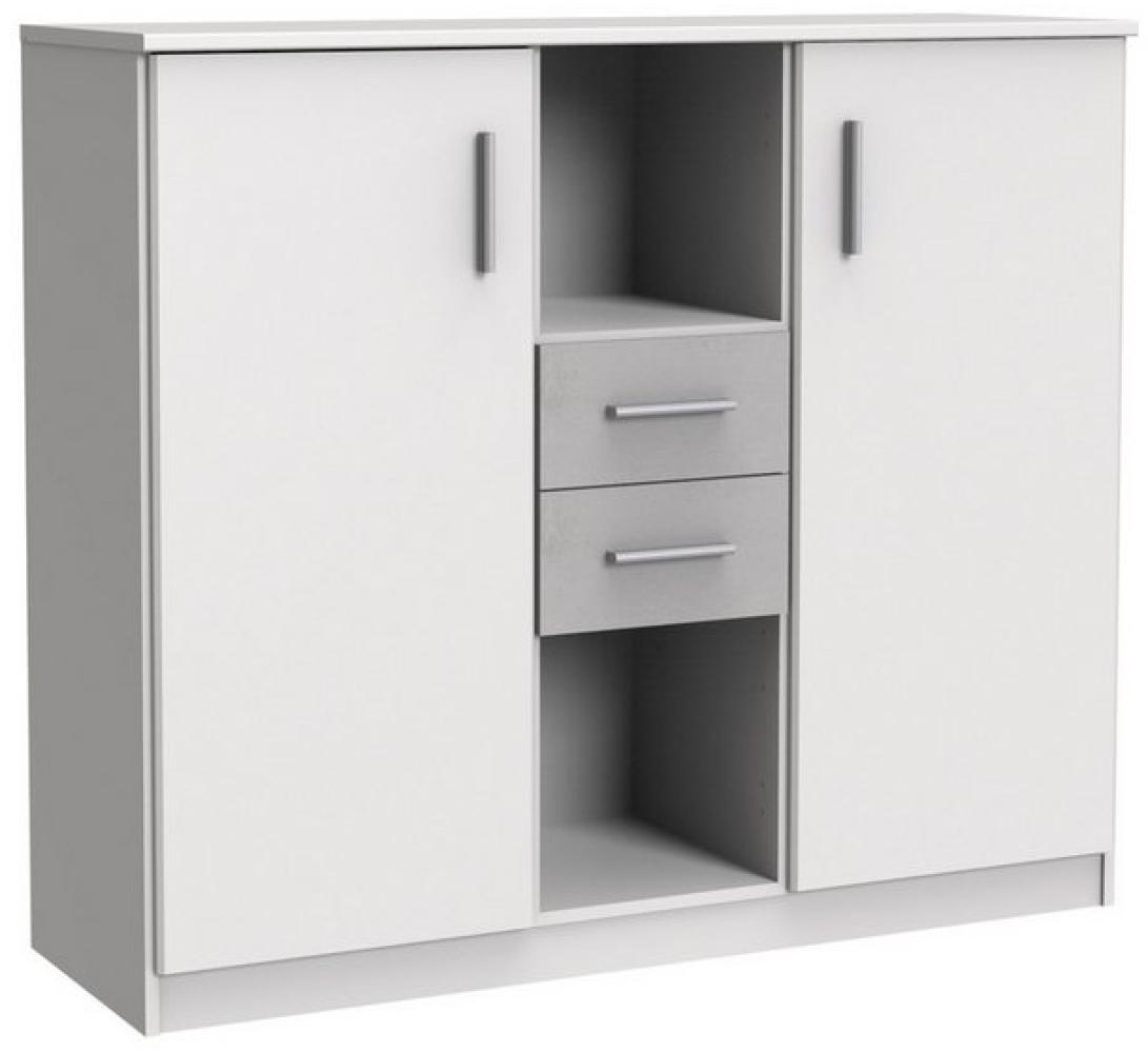 Wimex Highboard in Weiß mit 2 Schubladen und 2 Türen (B/H/T: 122x105x41 cm) Bild 1