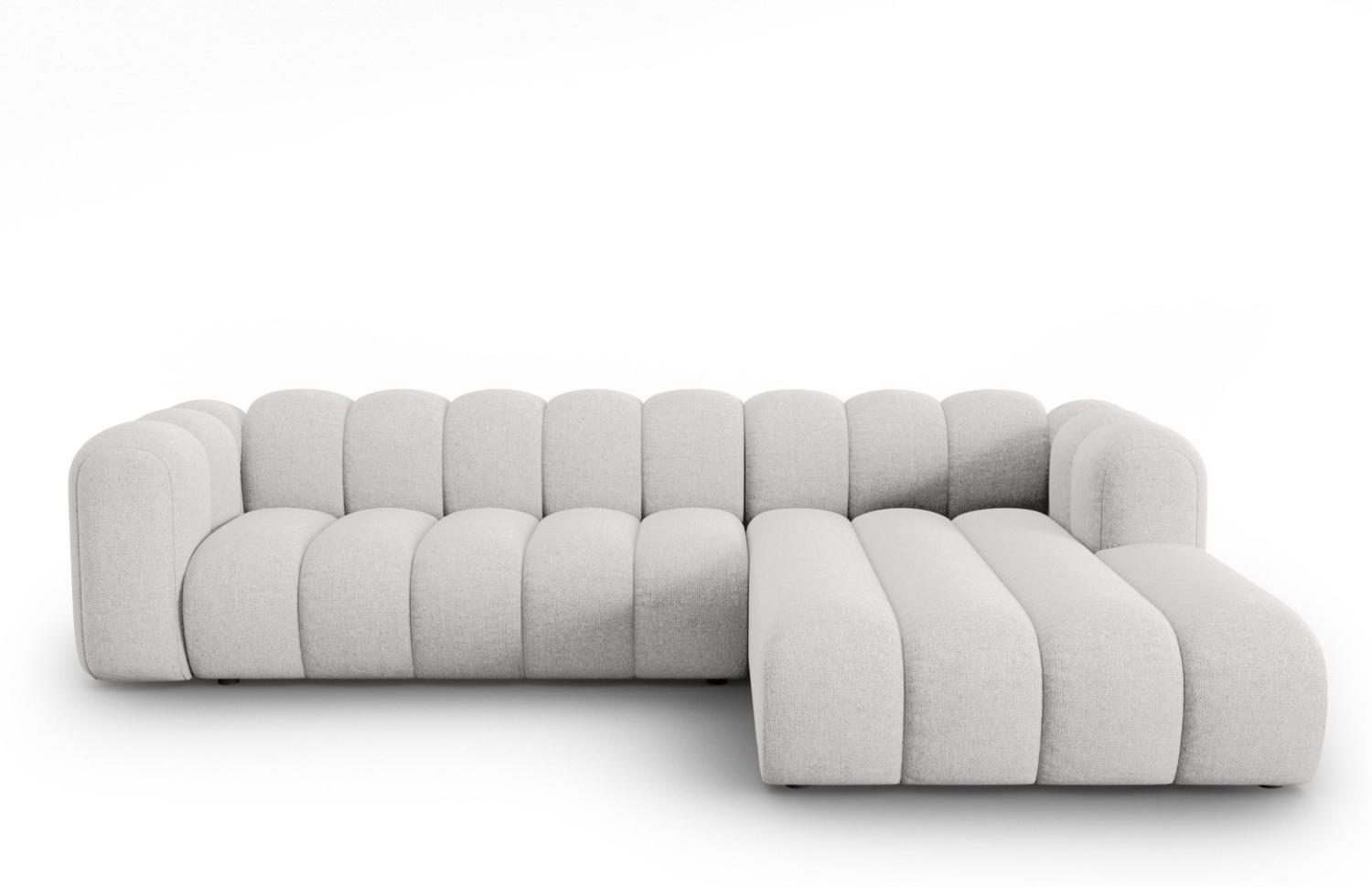 Micadoni Modulares Ecksofa Lupine 4-Sitzer Rechts Chenille Hellgrau Bild 1