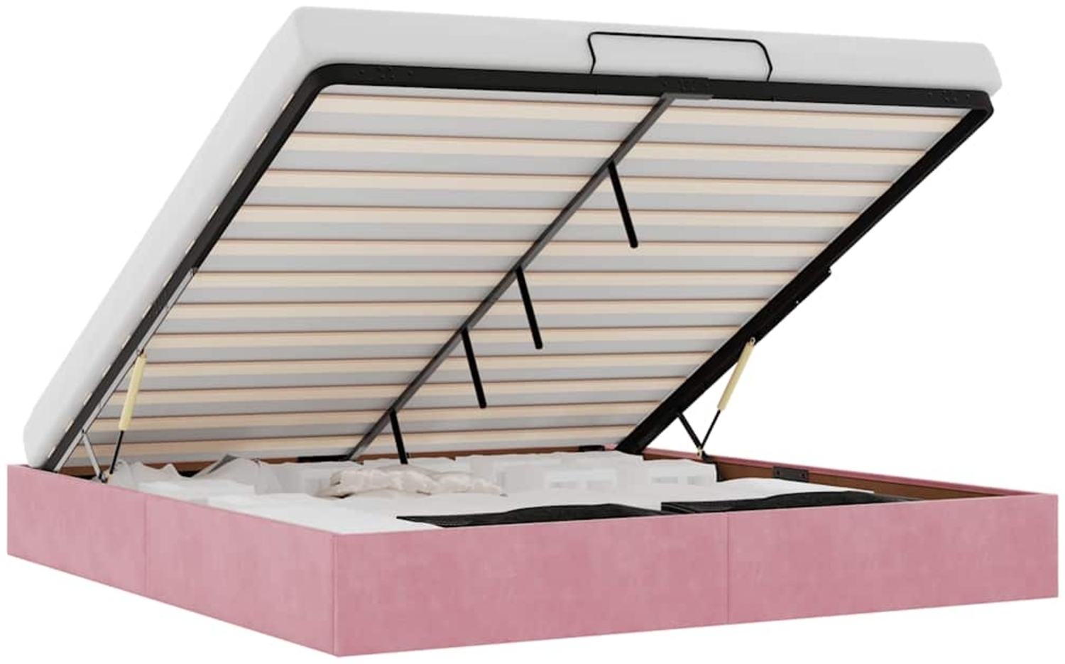 vidaXL Ottoman-Bett ohne Matratze Rosa 160x200 cm Samt 3310978 Bild 1