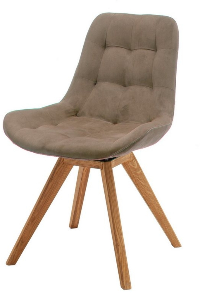 Massivart® Polsterstuhl BELFAST / braun oder anthrazit / Wildeiche geölt / 180° drehbar, Skandi-Look, robuste Wildeiche, drehbar Bild 1