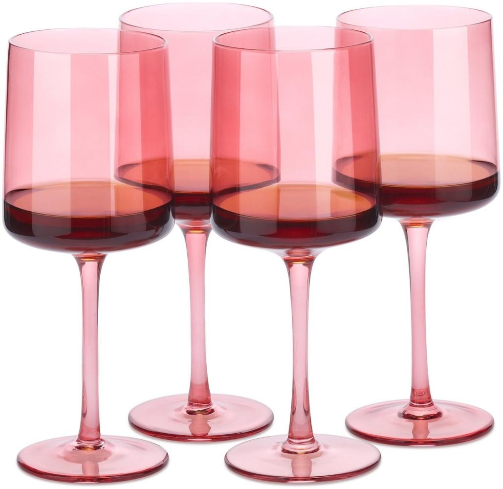 Navaris Weinglas rosa getönte Weingläser 4er-Set - Farbige Weingläser mit Stiel, Glas Bild 1