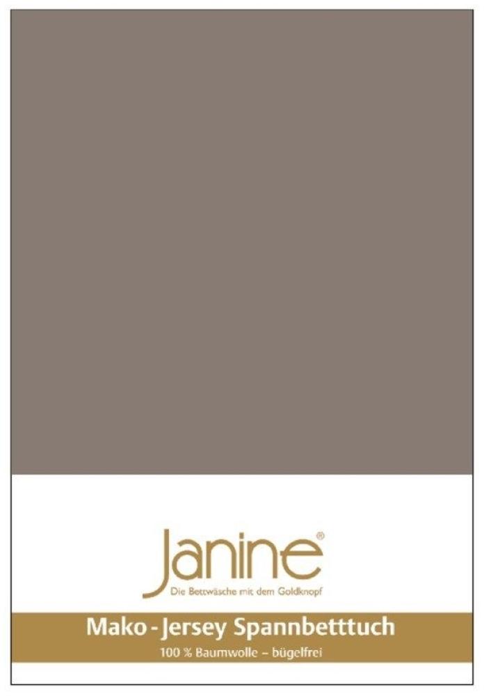 Janine Mako-Jersey Spannbetttuch Spannbettlaken 100% naturreine Baumwolle 90-100cm x 190-200cm 57 taupe Bild 1