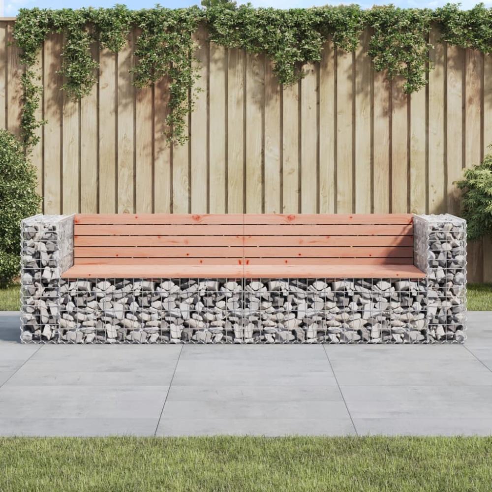 vidaXL Gartenbank aus Gabionen 244x71x65,5 cm Massivholz Douglasie 3196240 Bild 1